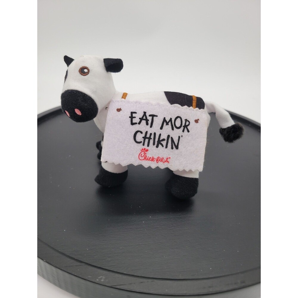 Chick-fil-A Cow 2022  with "Eat Mor Chikin" Sign Small Stuffed Animal Plush 5"